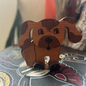 Vintage Wooden Handcraft Dog Doorstop Homemade - HD012